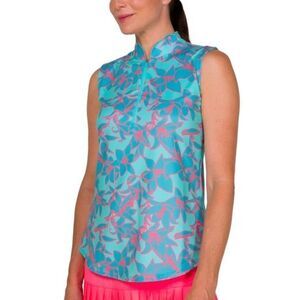 JoFit Womens Sleeveless Scallop Mock Golf Top size Small